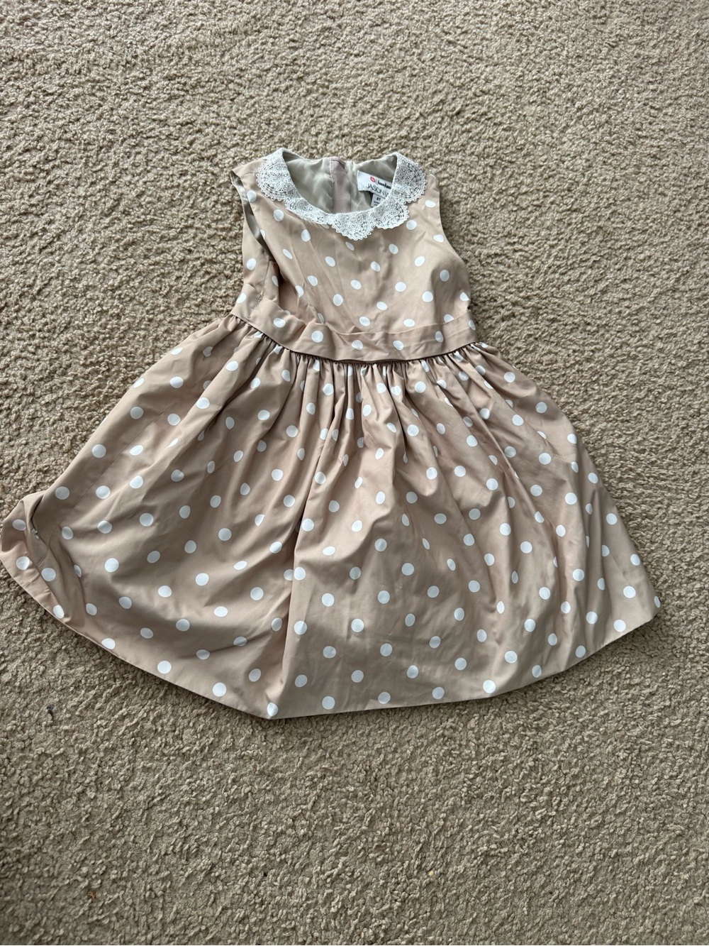 Neiman Marcus Polka Dot Lace Collar Girls' Dress - 4t